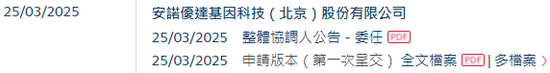 安诺优达基因科技，递交IPO招股书，拟赴香港上市
