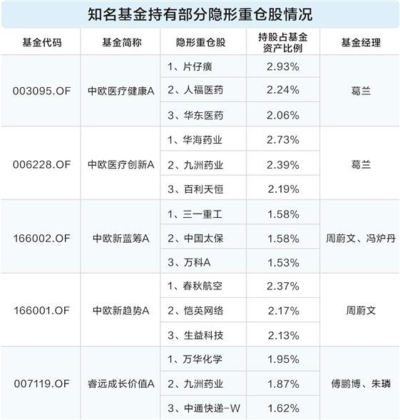 知名基金经理隐形重仓股曝光 科技板块成布局主战场