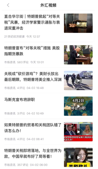 特朗普发动全球关税战！新浪财经外汇频道视频分析助你抢占决策先机